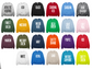 Size chart and color options for sweatshirts with a gray sweatshirt on a white background.