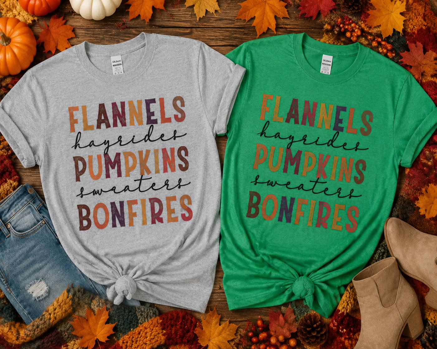 Flannels/Hayrides/Pumpkins/Sweater/Bonfires, Cozy Season, Graphic Tees/Cute Pumpkin Shirt/Everyday Comfy & Cozy Tops