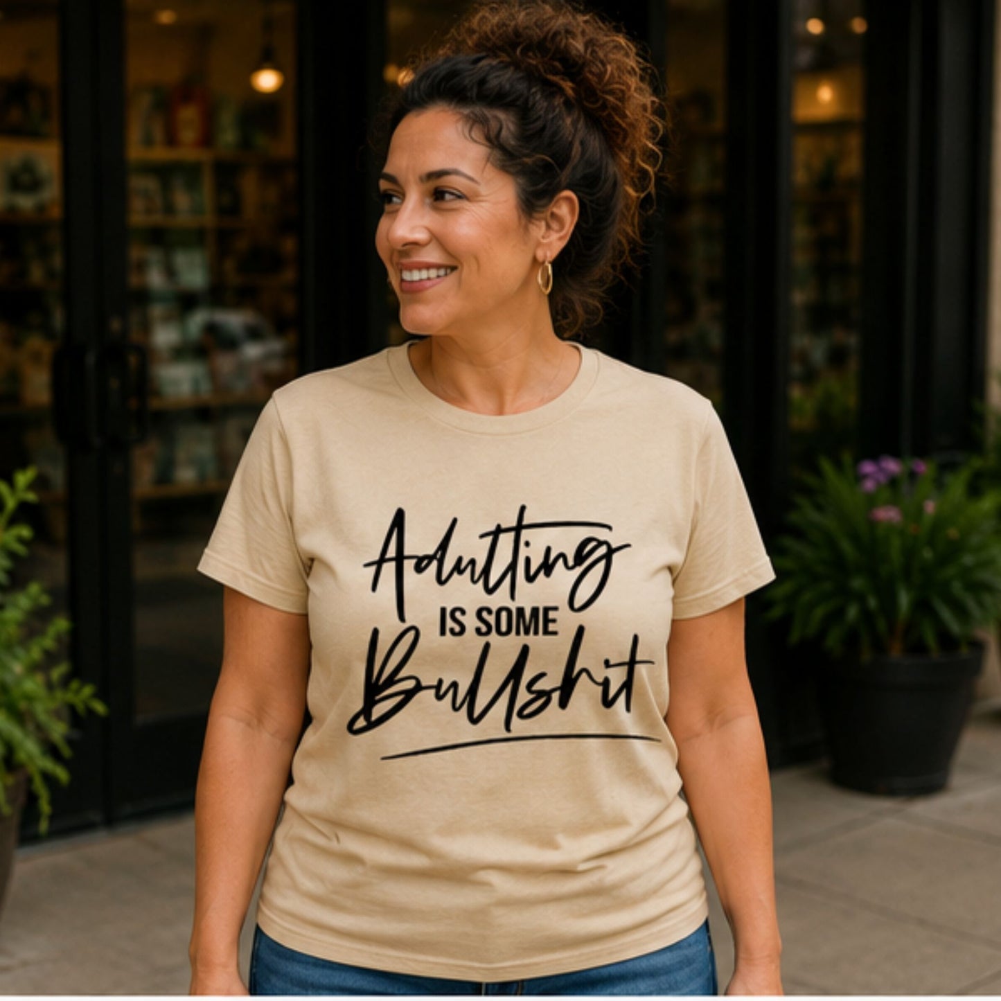 Adulting Is Some Bullshit Graphic Design everyday funny sarcastic t-shirt/Casual everyday shirt, soft and cozy sassy top/Unisex fit