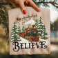 Christmas Train Believe-faux yarn graphic design