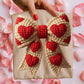 Bow with hearts Faux yarn design