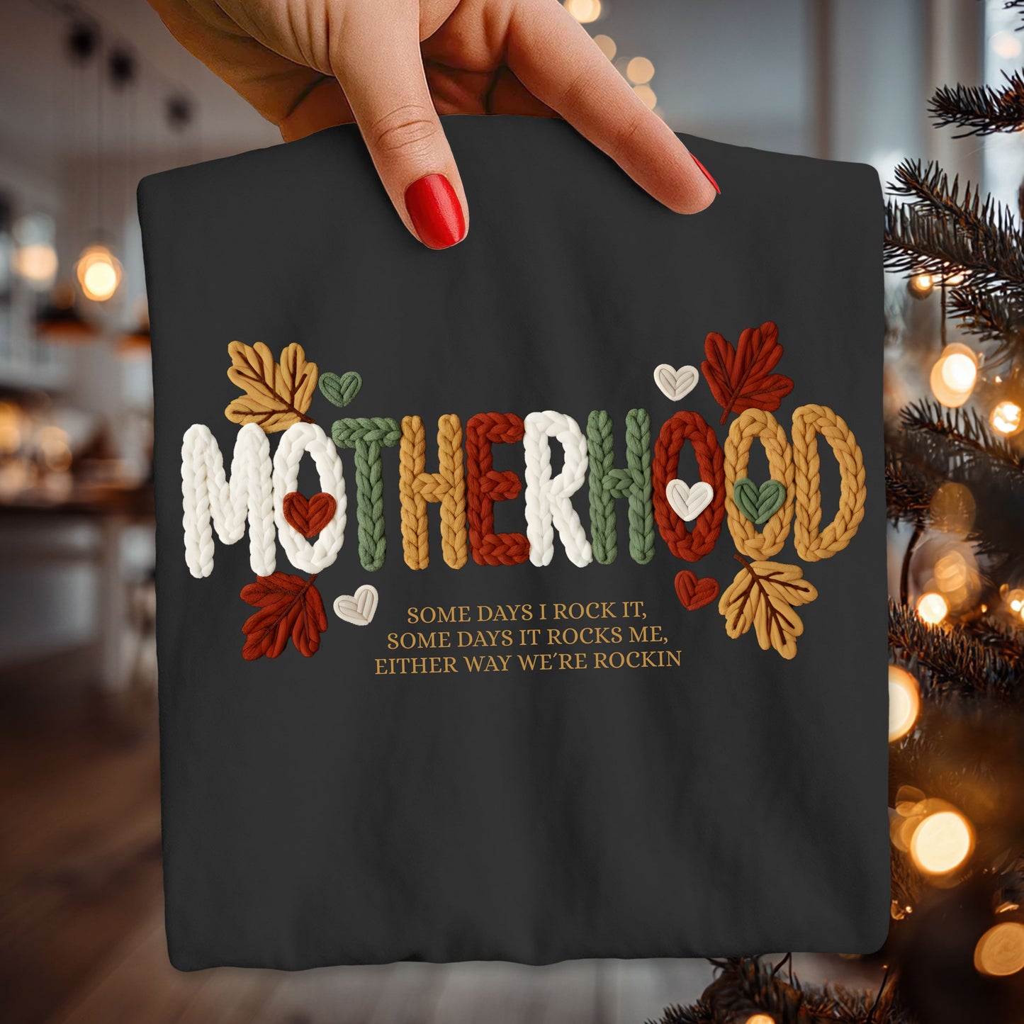 Motherhood-faux yarn design