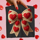 Bow with hearts Faux yarn design
