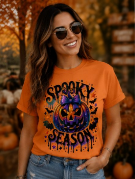 Spooky Season Halloween Pumpkin Graphic Tee/Halloween shirts