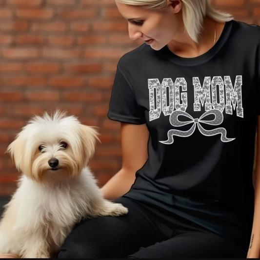 Dog Mom-Faux white Lace-Transfer Design