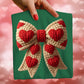 Bow with hearts Faux yarn design