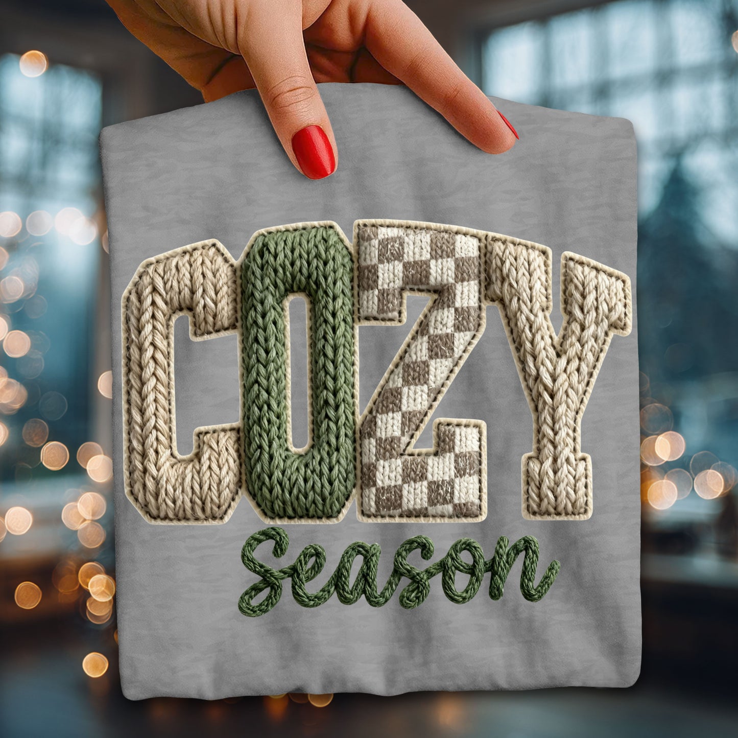Cozy Season faux yarn design