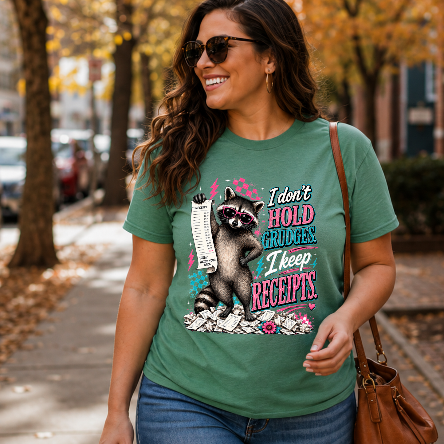 I don't grudges, I keep Receipts-Graphic Design everyday funny sarcastic t-shirt/Casual Top/Unisex Fit/Comfy & Cozy Sassy Shirt/Womenswear