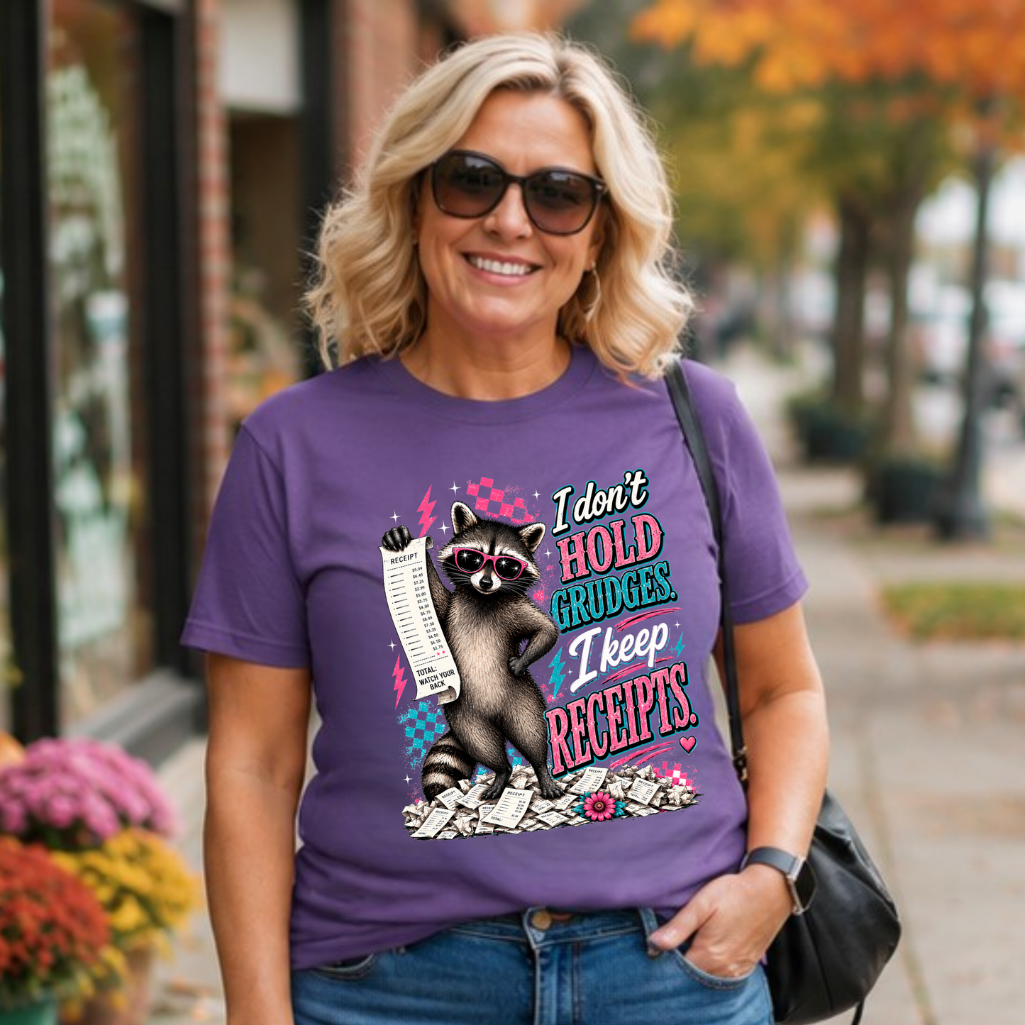 I don't grudges, I keep Receipts-Graphic Design everyday funny sarcastic t-shirt/Casual Top/Unisex Fit/Comfy & Cozy Sassy Shirt/Womenswear