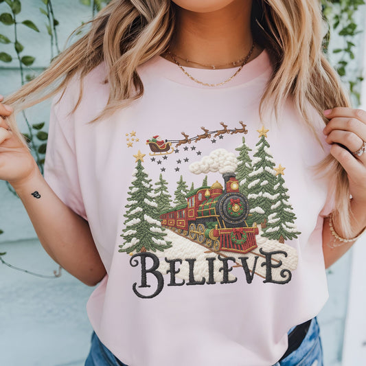 Christmas Train-Believe- Sublimation Design