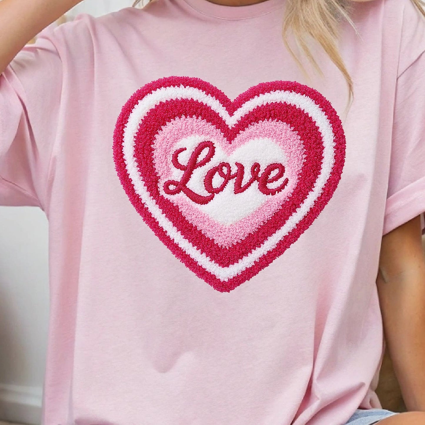 Heart Love faux yarn design