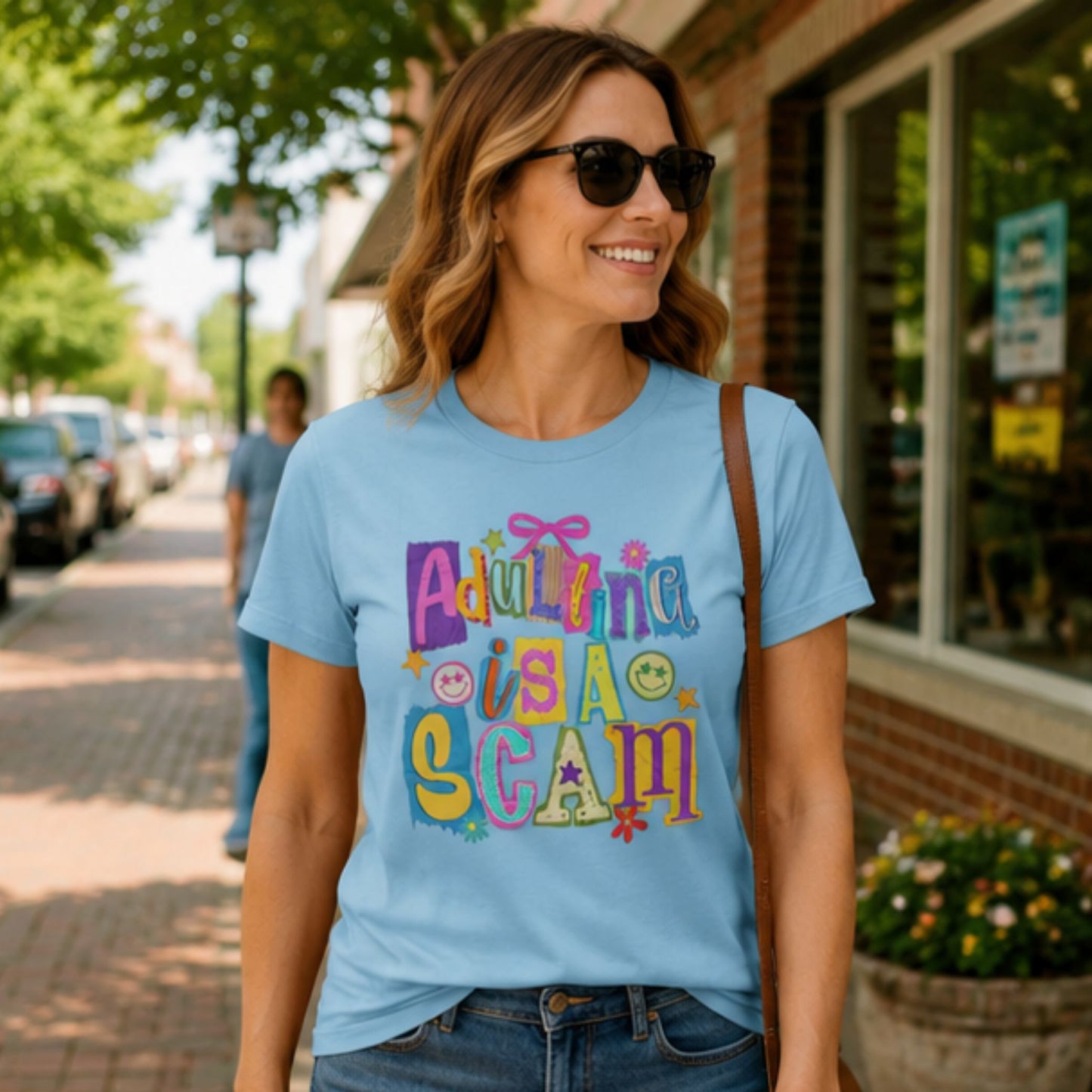 Adulting is a Scam-Graphic Design everyday funny sarcastic t-shirt/Casual Top/Unisex Fit/Comfy & Cozy sassy shirt