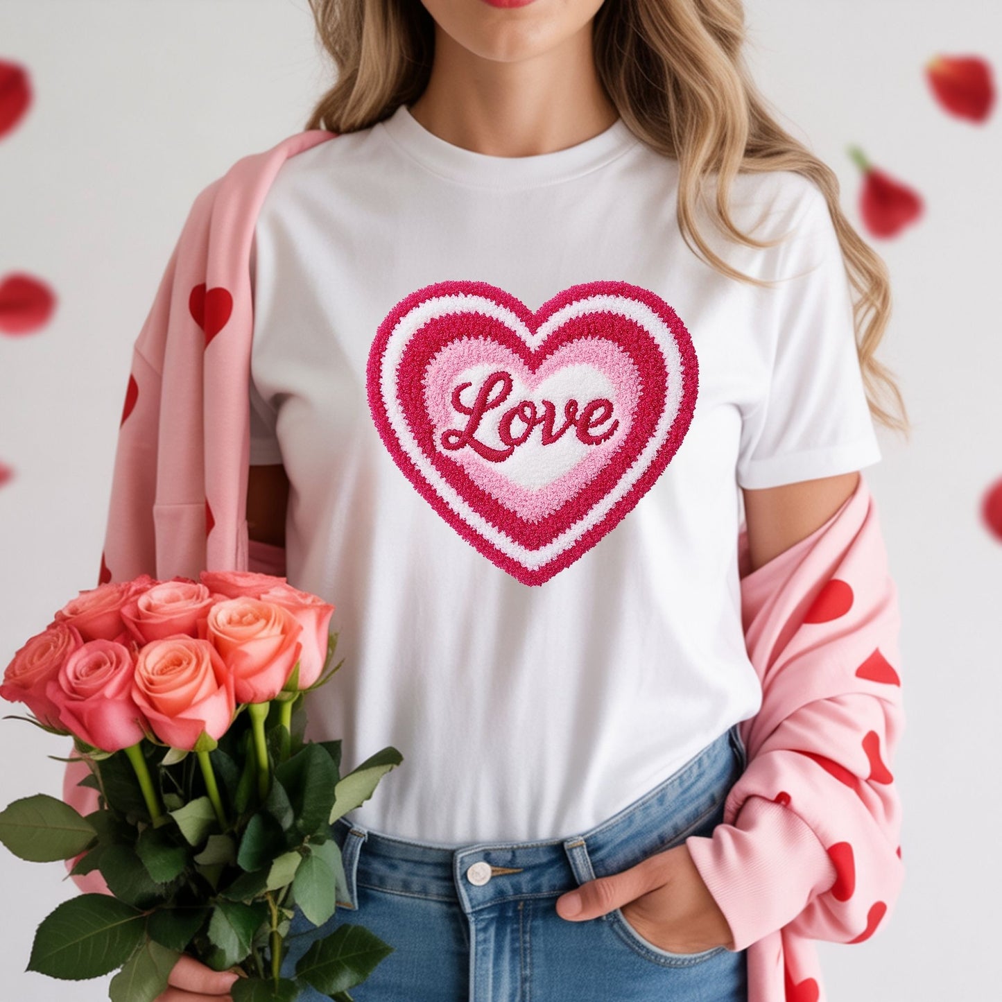 Heart Love faux yarn design