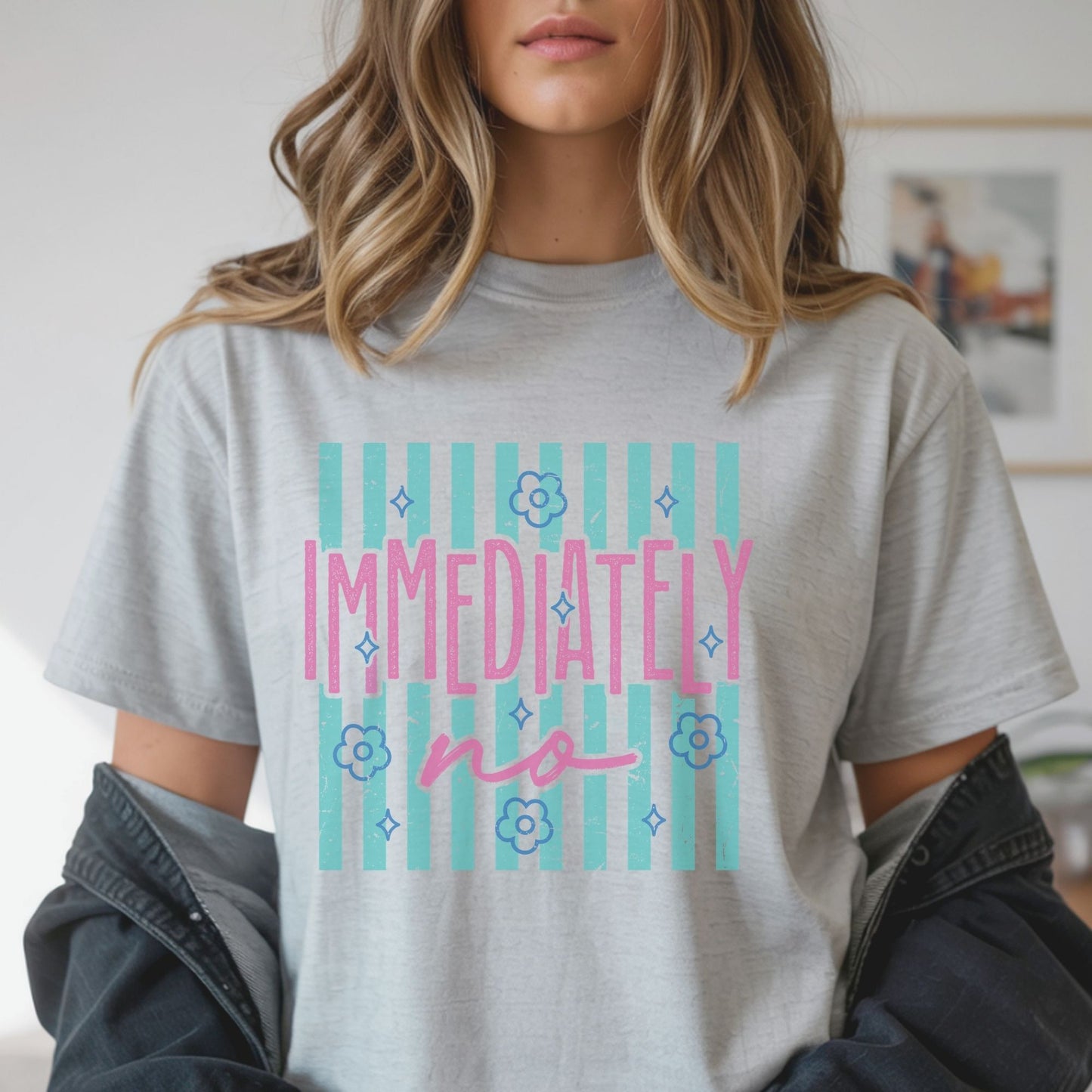 Immediately NO-Sarcastic Tees, Vintage Style Sublimation Design