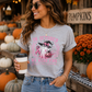 In October We Wear Pink-Breast Cancer Awareness-Sublimation Design- Comfy, Cute Halloween T-Shirt/October Tees