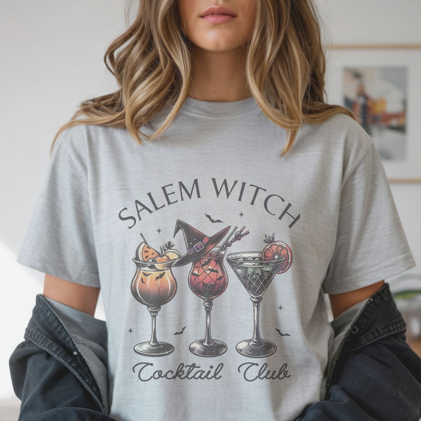 Salem Witch Cocktail Club-Sublimation Vintage Style- Halloween Witch Cocktails-Cute, Funny Tees