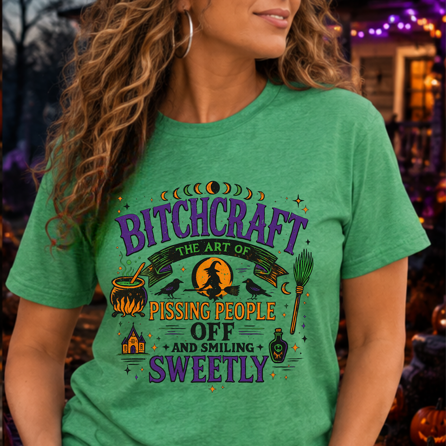Bitchcraft Graphic Design-Graphic Design T-Shirt/Halloween Witchy Top-Funny-Sarcastic womenswear