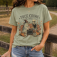 True Crime & Chill Vintage Sublimation Style Design, Ghosts/Skeleton/Halloween Tee/Fall Womenswear Top