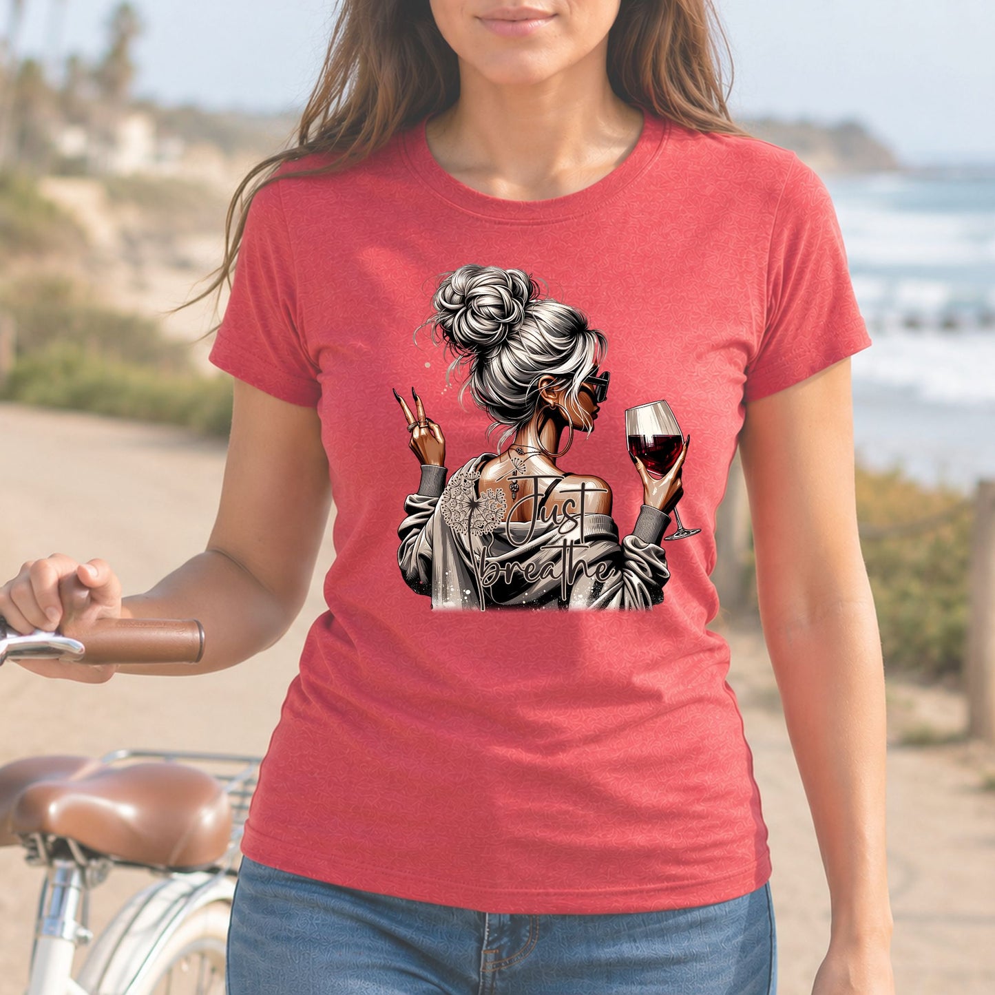 Just Breathe Graphic Design T-Shirt