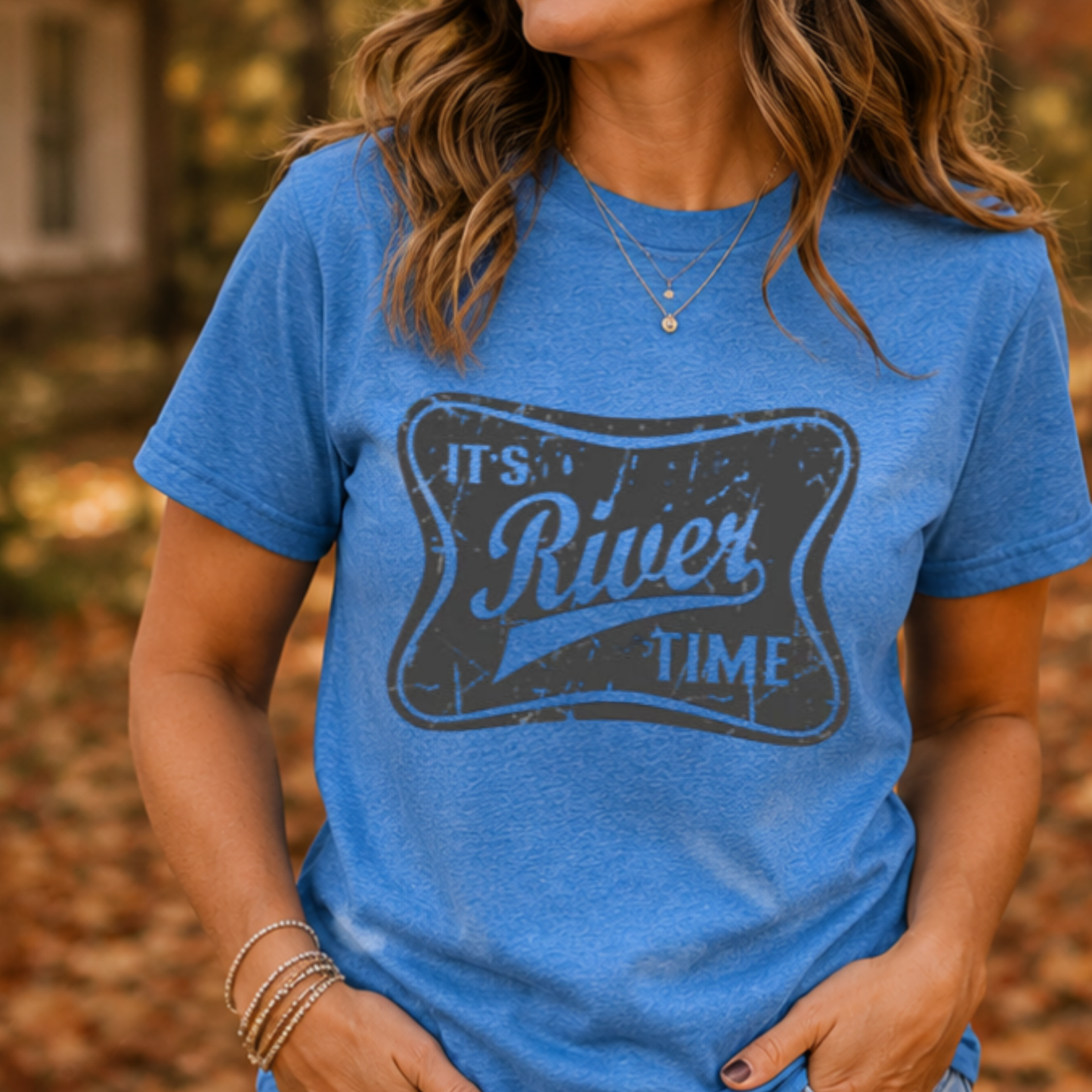 It's River Time-Graphic Design Tee-Summertime-Outdoors-Casual everyday wear