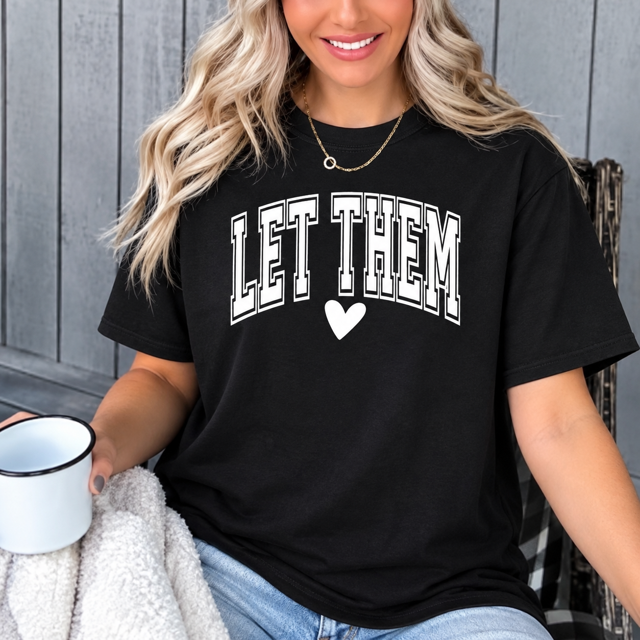 LET THEM  white lettering-Graphic Design