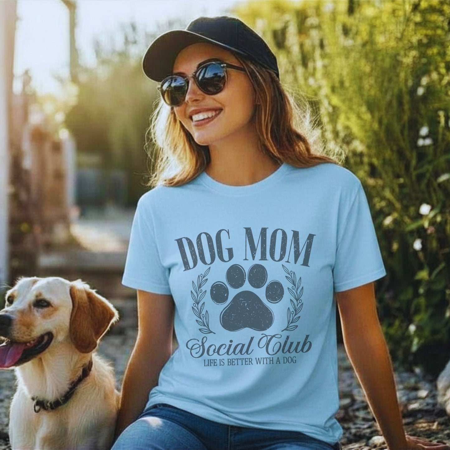 DOG MOM SOCIAL CLUB Vintage Sublimation Style Design/Fur Mom T-Shirt/Fun Dog Momma Tees