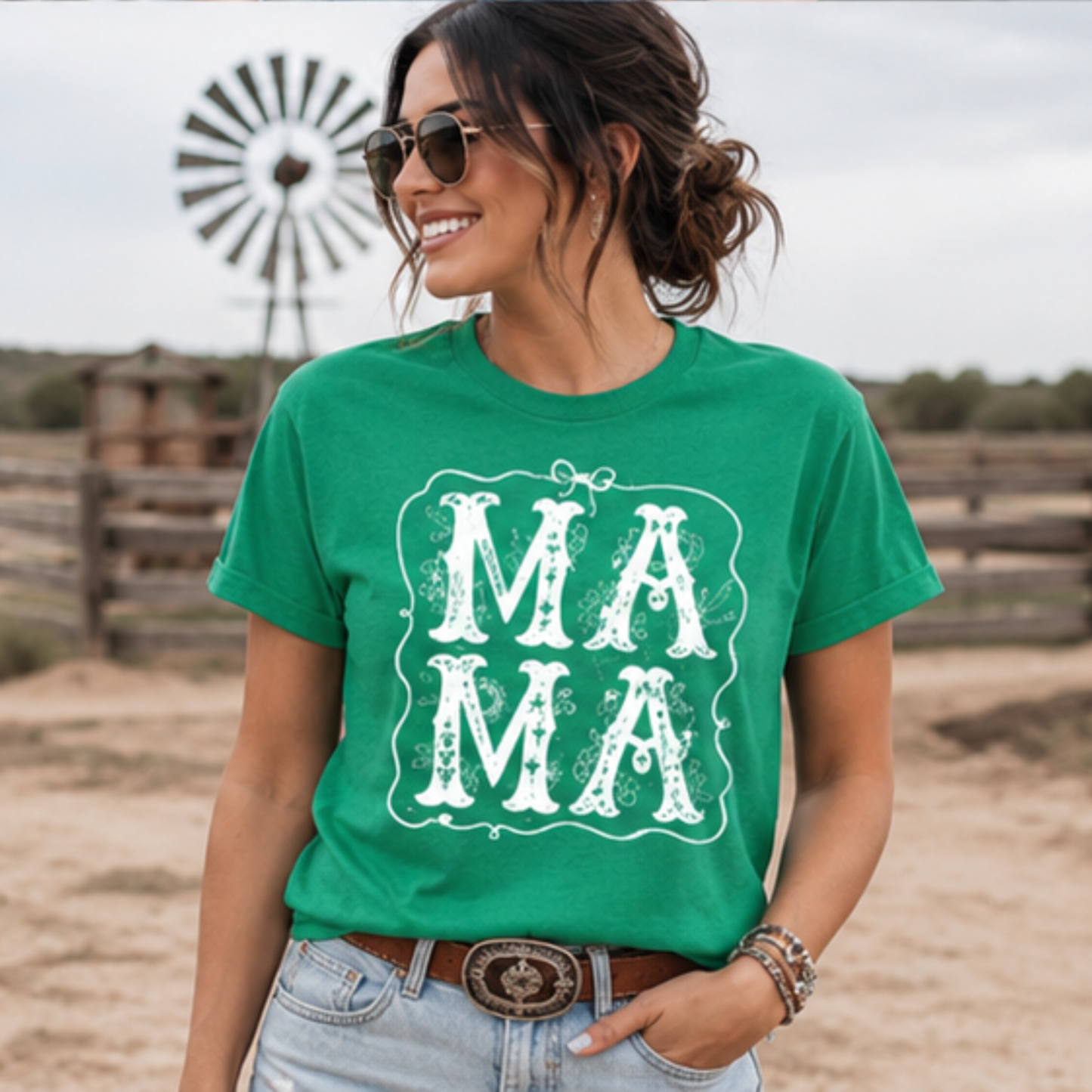 Western MAMA Graphic Tee Design/A Little Country/mom t-shirts/proud mama shirts
