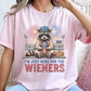 I'm Just Here For The Wieners-Patriotic Raccoon-Sublimation Vintage Style Tee