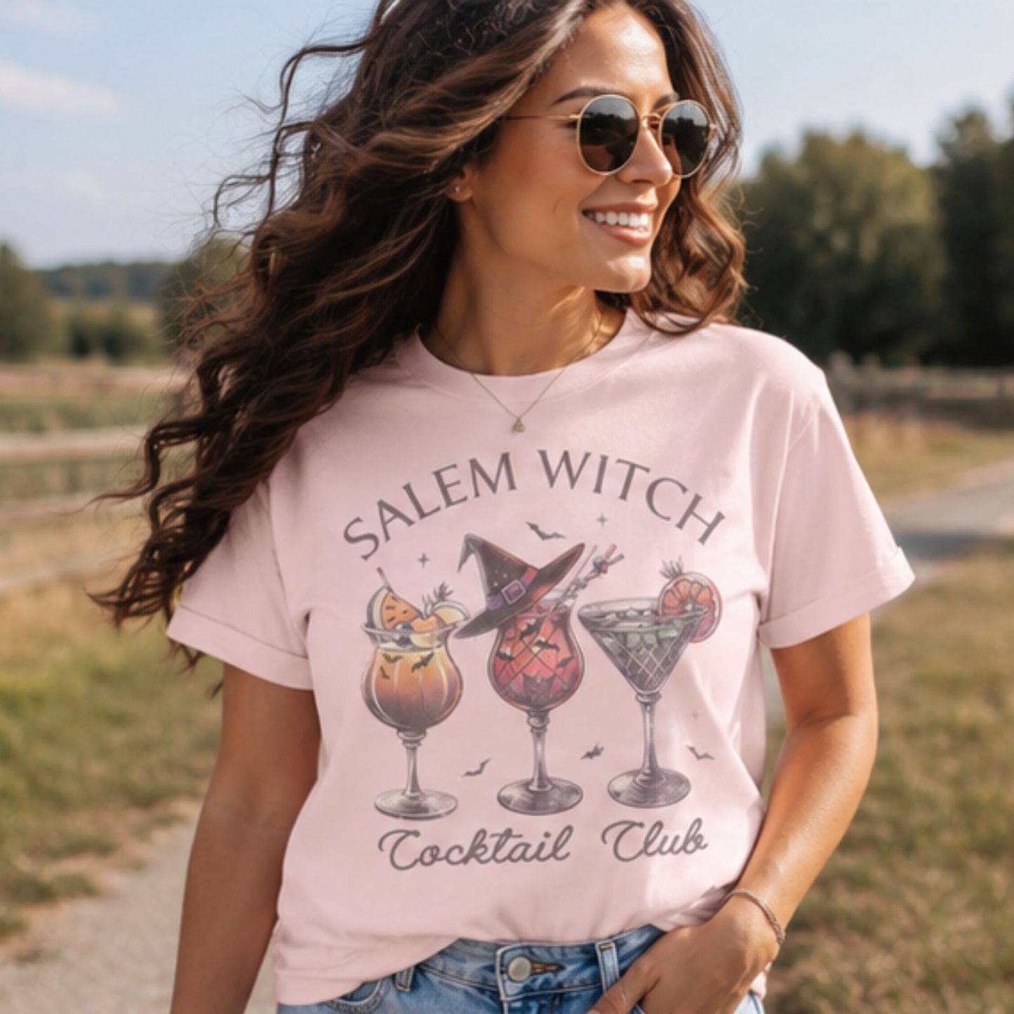 Salem Witch Cocktail Club-Sublimation Vintage Style- Halloween Witch Cocktails-Cute, Funny Tees