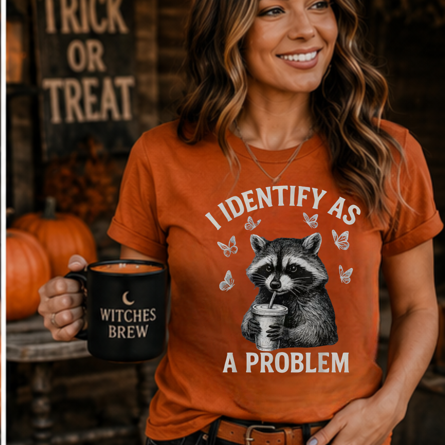 I Identify As A Problem Racoon/ Funny, SAssy, Cute Comfy Shirt.