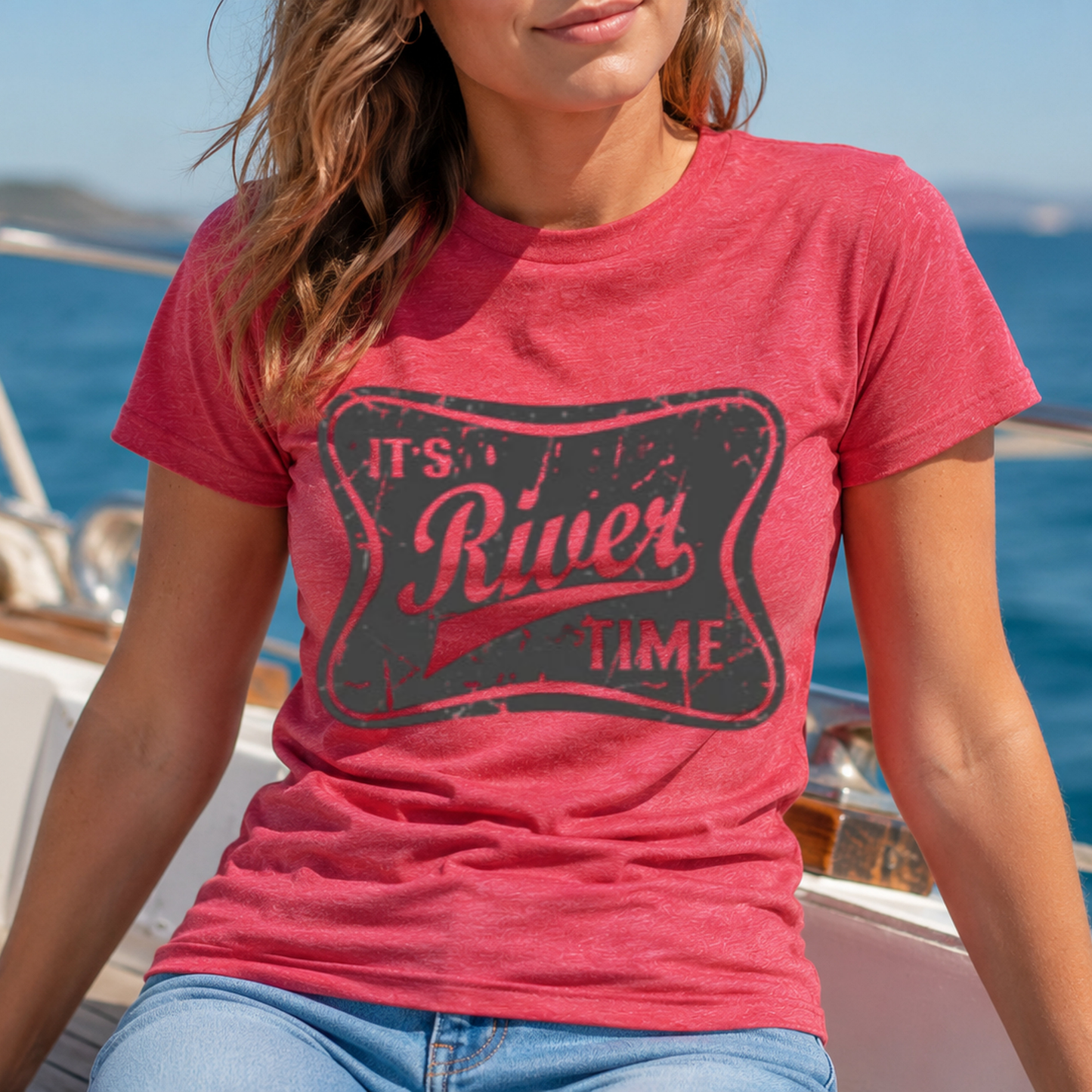 It's River Time-Graphic Design Tee-Summertime-Outdoors-Casual everyday wear