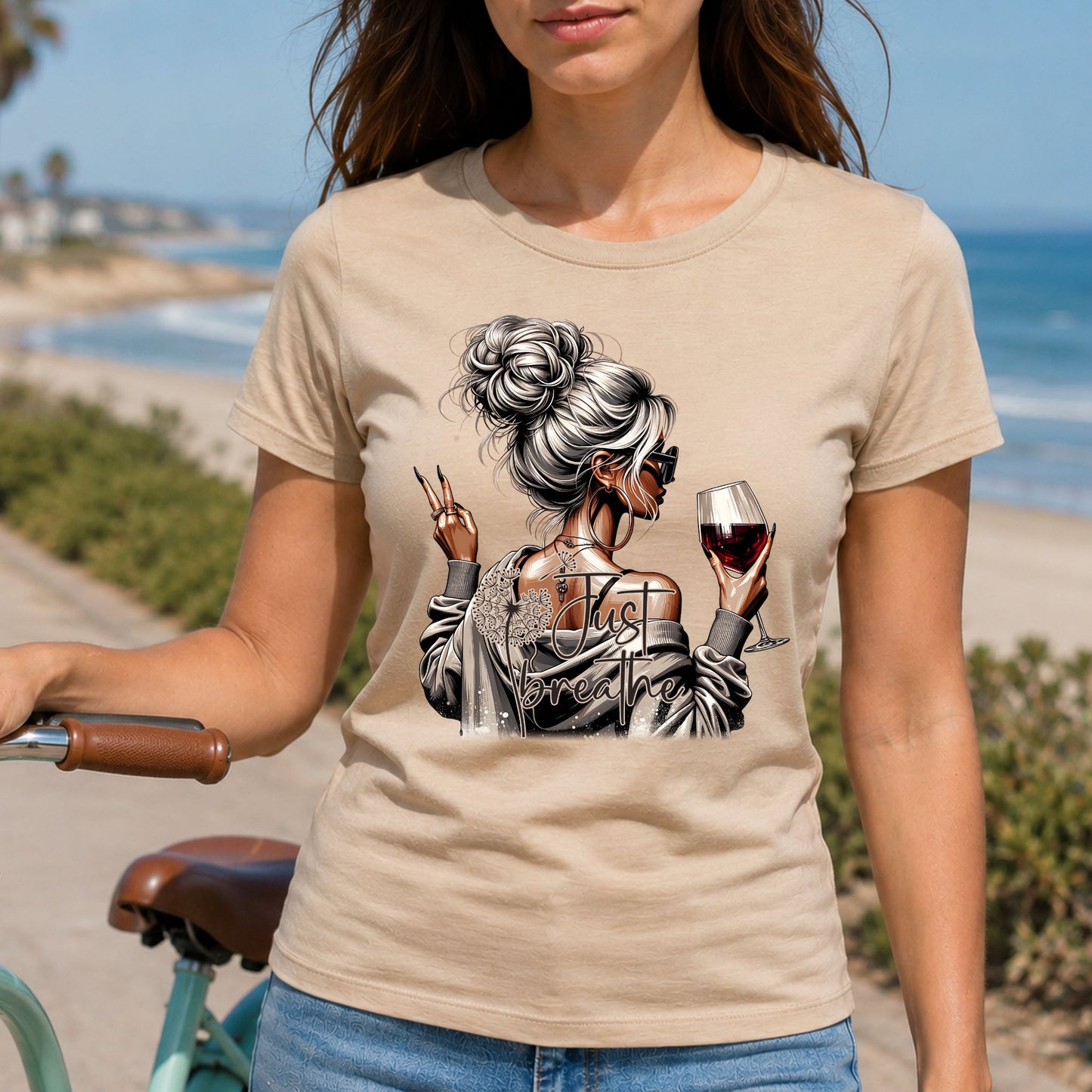 Just Breathe Graphic Design T-Shirt
