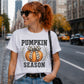 Pumpkin Season Checkered Bow- Sublimation-Vintage Style Design/Halloween T-Shirts/Everyday Fall Top