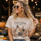 True Crime & Chill Vintage Sublimation Style Design, Ghosts/Skeleton/Halloween Tee/Fall Womenswear Top