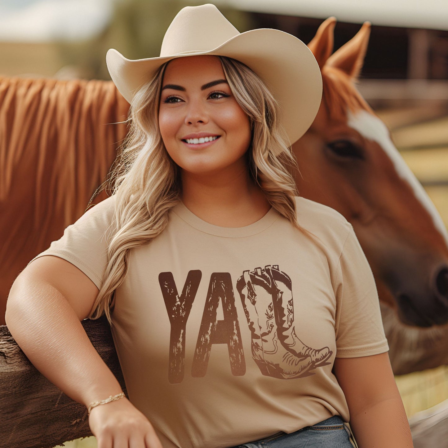 YALL with boots-Graphic Design Comfy T-shirt