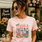 Tequila Cheaper than Therapy-Sublimation Vintage Style-Made to Order- Funny, Comfy, Lightweight T-Shirt