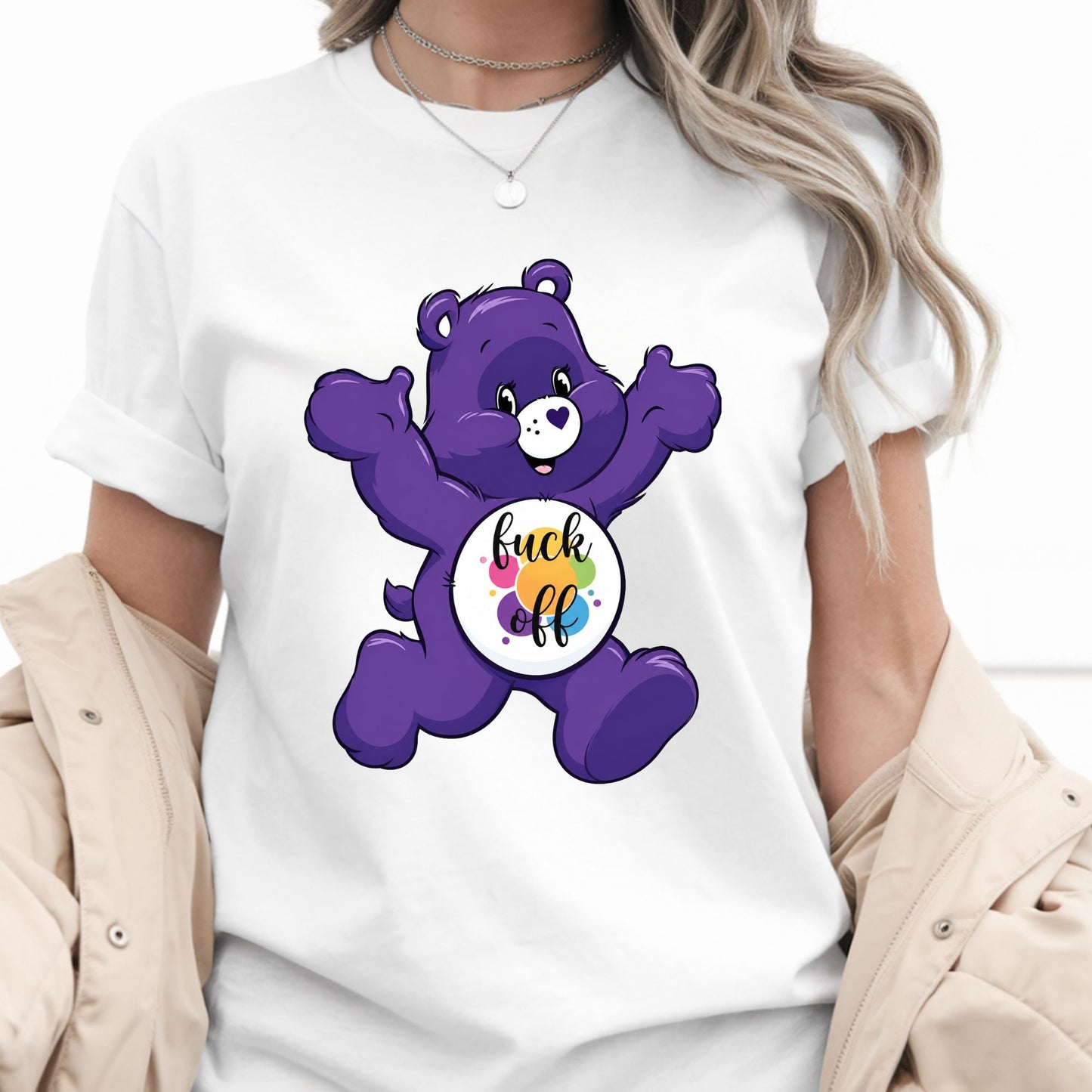F*ck Off purple bear-Unisex style- Transfer Design