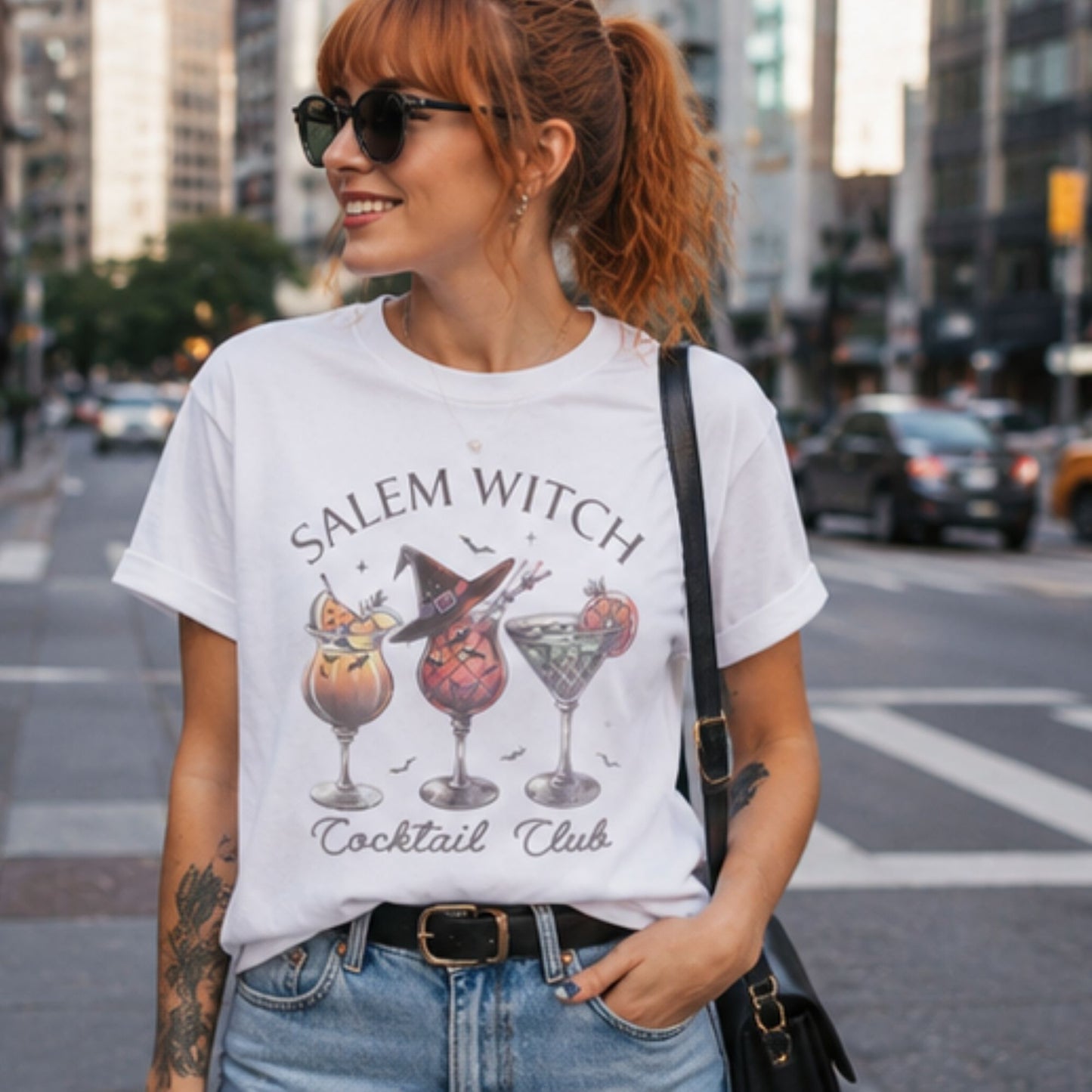 Salem Witch Cocktail Club-Sublimation Vintage Style- Halloween Witch Cocktails-Cute, Funny Tees
