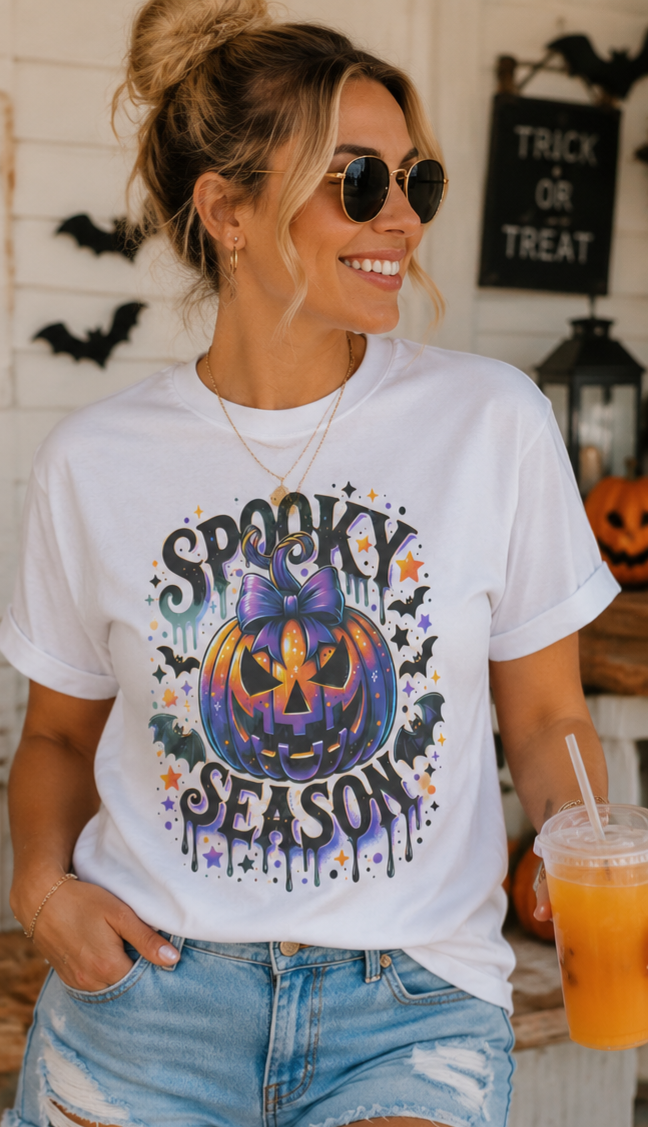 Spooky Season Halloween Pumpkin Graphic Tee/Halloween shirts